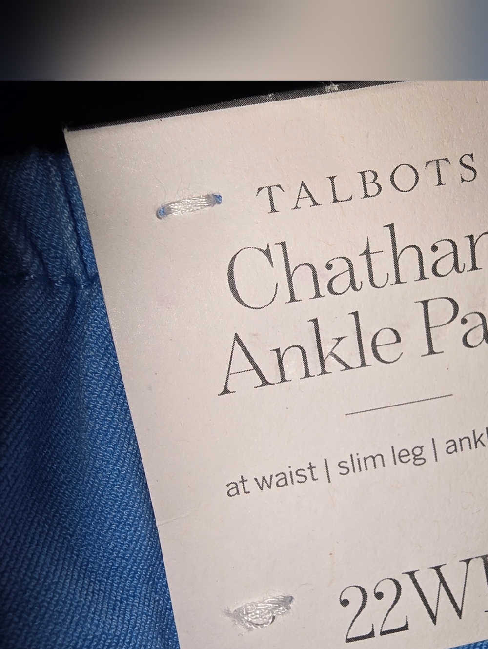 Talbots Chatham Ankle Pants 22WP Plus Petite Blue NWT Career Work Slim Leg